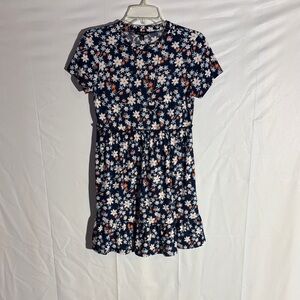 As U Wish Navy and White Floral Mini Dress